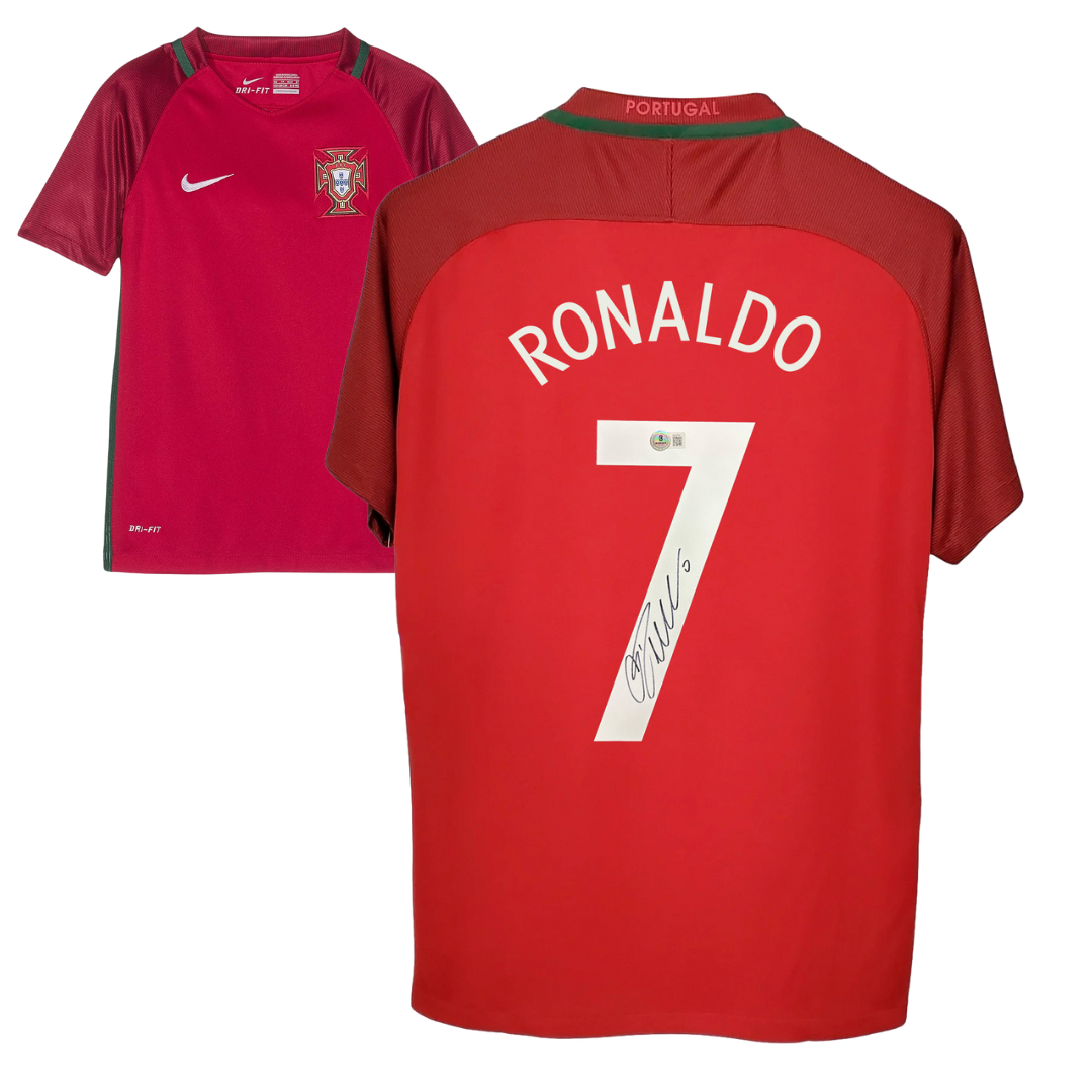 Cristiano Ronaldo Signed Portugal 2016 EURO Final Soccer Jersey #7 with Beckett COA